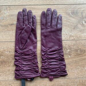 Alexandra Bartlett Genuine Leather Gloves -Women's Size Small - Plum